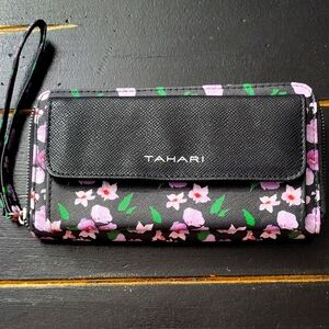 Tahari Floral Black Wallet